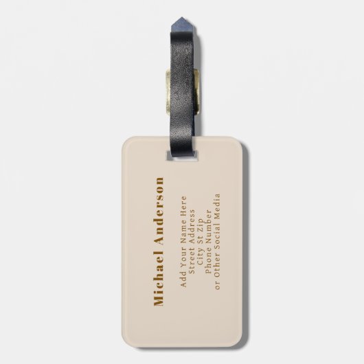 Elegant Gentle Rustic Floral Seamless Pattern Gepäckanhänger (Rückseite vertikal)