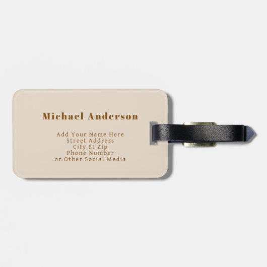 Elegant Gentle Rustic Floral Seamless Pattern Gepäckanhänger (Rückseite horizontal)