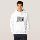 Elegant Gentleman Man Holding a Umbrella Barcode Hoodie (Vorne ganz)