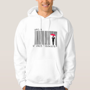 Elegant Gentleman Man Holding a Umbrella Barcode Hoodie