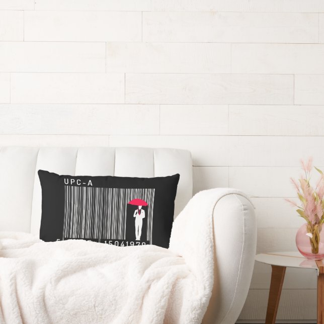 Elegant Gentleman Man Holding a Umbrella Barcode Lendenkissen (Liege)