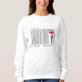 Elegant Gentleman Man Holding a Umbrella Barcode Sweatshirt (Vorderseite)