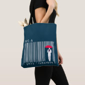 Elegant Gentleman Man Holding a Umbrella Barcode Tasche (Von Nahem)