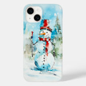 Elegant Gentleman Snowman Case-Mate iPhone Hülle (Rückseite)