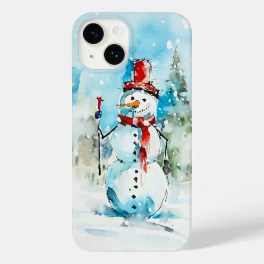 Elegant Gentleman Snowman Case-Mate iPhone Hülle (Rückseite)