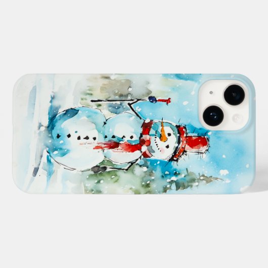 Elegant Gentleman Snowman Case-Mate iPhone Hülle (Rückseite (Horizontal))