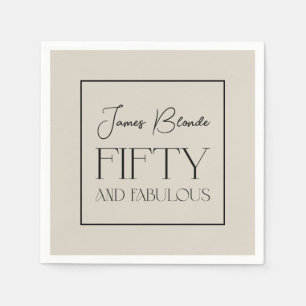 Elegant Gentlemen's Fifty & Fabulous Personalisier Serviette