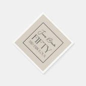 Elegant Gentlemen's Fifty & Fabulous Personalisier Serviette (Ecke)