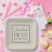 Elegant Gentlemen's Personalisiert Fifty & Fabulou Pappteller (Party)