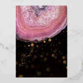 Elegant Geode Pink & Gold WeddingFoil Invitati Folieneinladung (Rückseite)