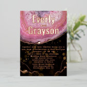 Elegant Geode Pink & Gold WeddingFoil Invitati Folieneinladung (Stehend vorne)