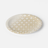 Elegant Geometric Gold Baby Shower Napkins Pappteller (Schrägansicht)