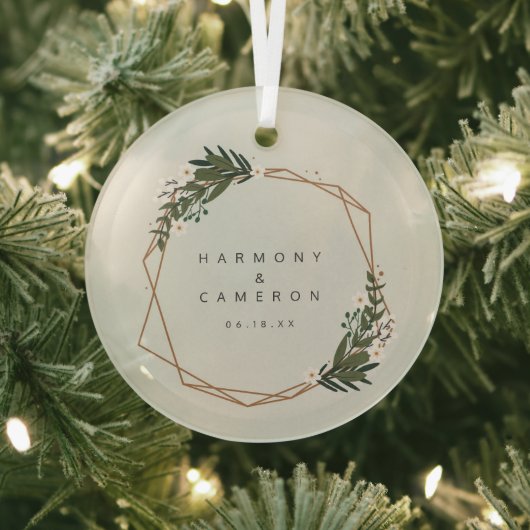 Elegant Geometric hat unser erstes Weihnachtsfest Ornament Aus Glas (InSitu)