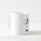 Elegant Geometric Initial Monogram A Kaffeetasse (Vorderseite Links)