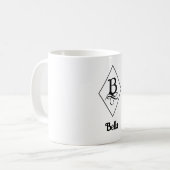 Elegant Geometric Initial Monogram B Kaffeetasse (Vorderseite Links)