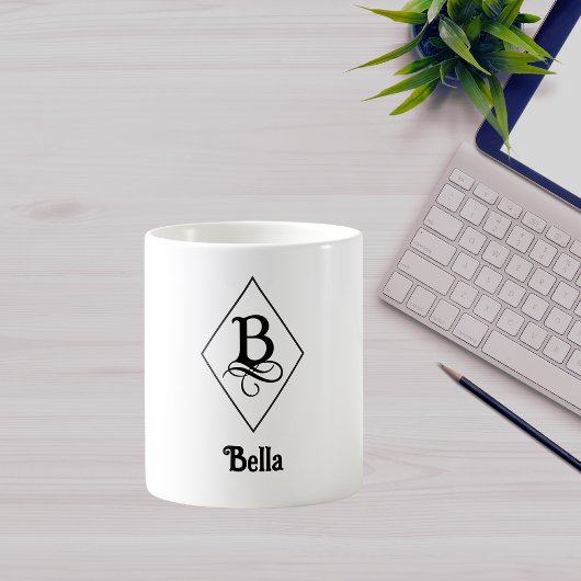 Elegant Geometric Initial Monogram B Kaffeetasse