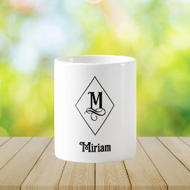 Elegant Geometric Initial Monogram M Kaffeetasse