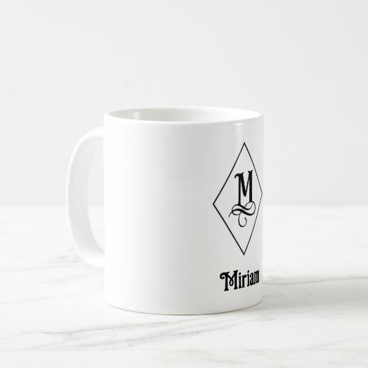 Elegant Geometric Initial Monogram M Kaffeetasse (Vorderseite Links)
