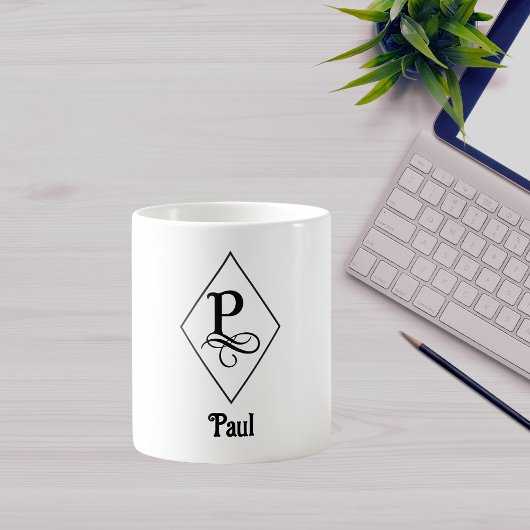 Elegant Geometric Initial Monogram P Kaffeetasse