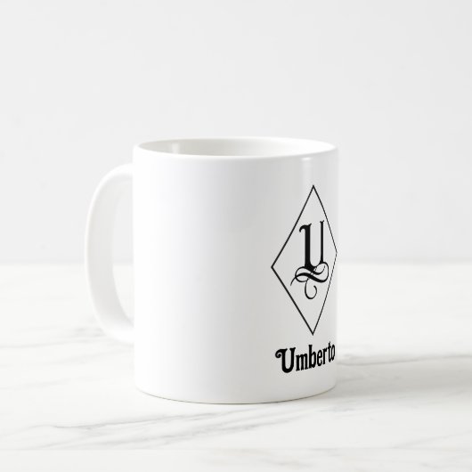 Elegant Geometric Initial Monogram U Kaffeetasse (Vorderseite Links)