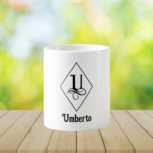 Elegant Geometric Initial Monogram U Kaffeetasse