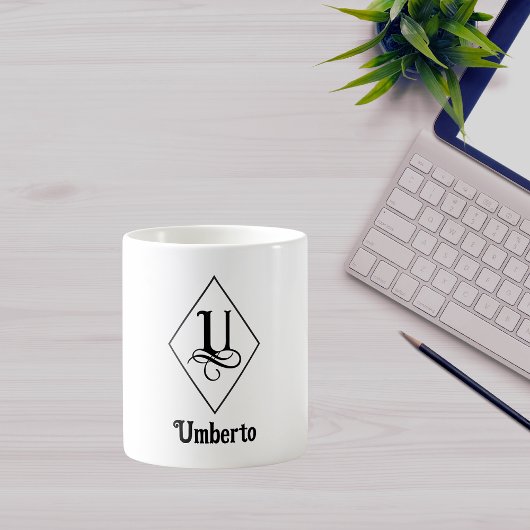 Elegant Geometric Initial Monogram U Kaffeetasse