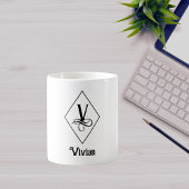 Elegant Geometric Initial Monogram V Kaffeetasse