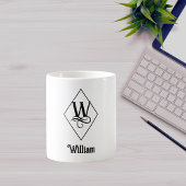 Elegant Geometric Initial Monogram W Kaffeetasse