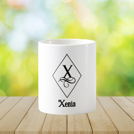Elegant Geometric Initial Monogram X Kaffeetasse