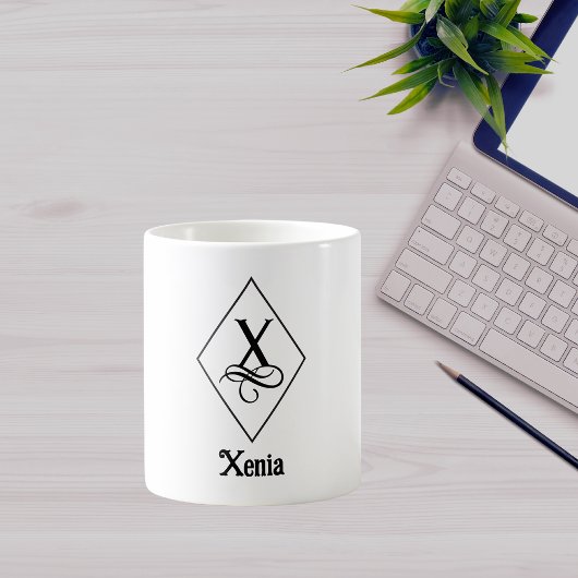 Elegant Geometric Initial Monogram X Kaffeetasse