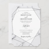 Elegant Geometric Marble Wedding Einladungen (Vorderseite)