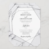 Elegant Geometric Marble Wedding Einladungen (Vorne/Hinten)