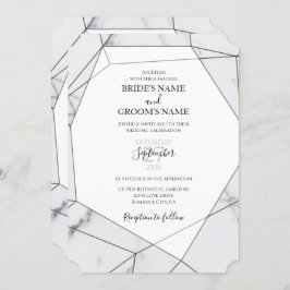 Elegant Geometric Marble Wedding Einladungen