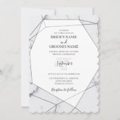 Elegant Geometric Marble Wedding Einladungen (Vorderseite)