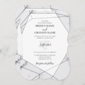 Elegant Geometric Marble Wedding Einladungen (Vorne/Hinten)