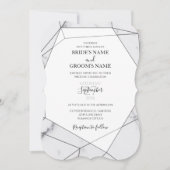 Elegant Geometric Marble Wedding Einladungen (Vorderseite)