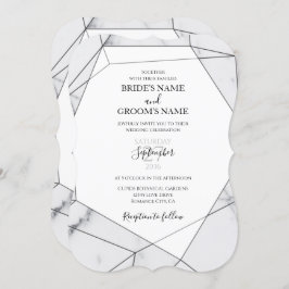 Elegant Geometric Marble Wedding Einladungen