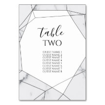 Elegant Geometric Marble Wedding Guest Names