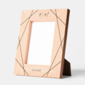 Elegant Geometric | Monogramm und Datum Geätzte Rahmen (Links)