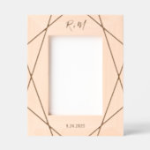 Elegant Geometric | Monogramm und Datum Geätzte Rahmen (Vorderseite)