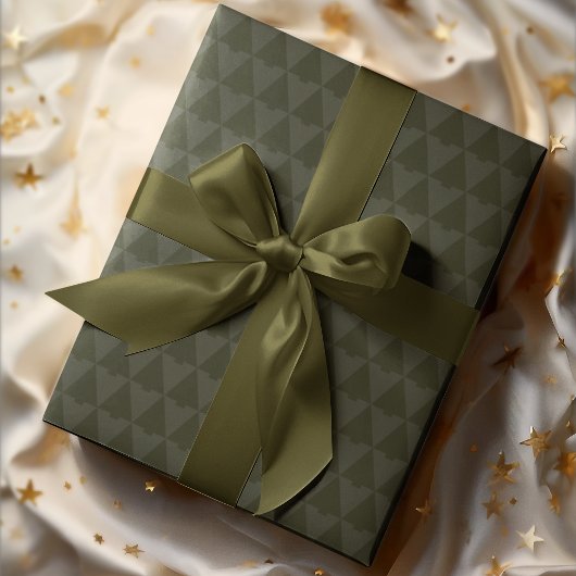 Elegant Geometric Monotone Weihnachtsbaum Geschenkpapier