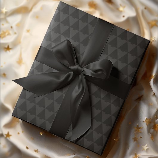 Elegant Geometric Monotone Weihnachtsbaum Geschenkpapier