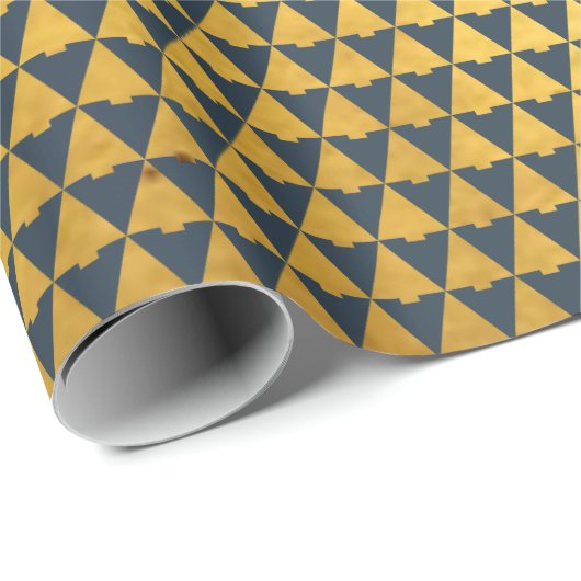 Elegant Geometric Navy Blue Christmas Tree Holiday Geschenkpapier (Rolleneckpunkt)