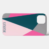 Elegant geometric pastel hot pink emerald green Case-Mate iPhone hülle (Rückseite (Horizontal))