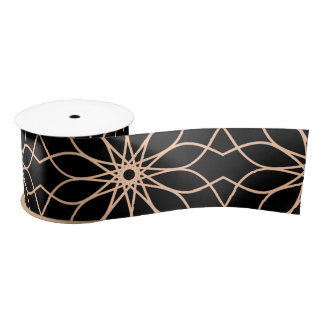 Elegant Geometric Pattern Arabic Art  Satinband