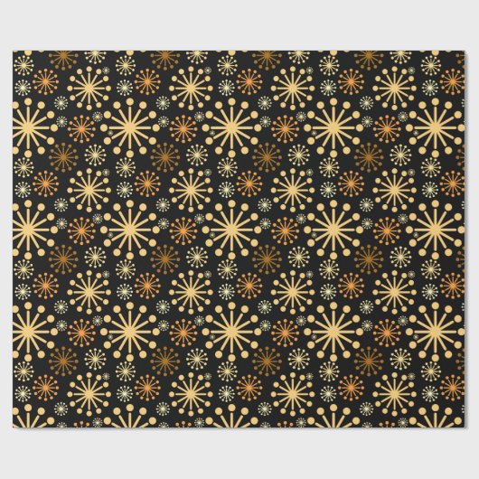 Elegant geometric pattern black and gold geschenkpapier (Flach)