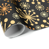 Elegant geometric pattern black and gold geschenkpapier (Rolleneckpunkt)