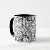 Elegant Geometric Pattern Coffee Mug Tasse (Vorderseite Links)