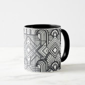 Elegant Geometric Pattern Coffee Mug Tasse (VorderseiteRechts)