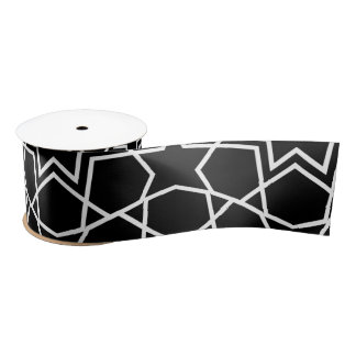 Elegant Geometric Pattern Design Arabic  Satinband